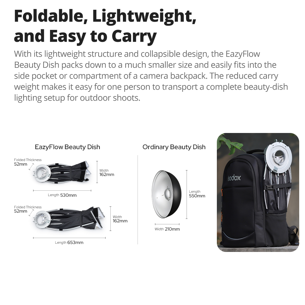 New Godox EazyFlow Beauty Dish - Photography Lighting Godox 评论和价格